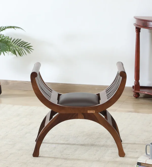Megan Sheesham Wood Recamier in Provincial Teak Finish
