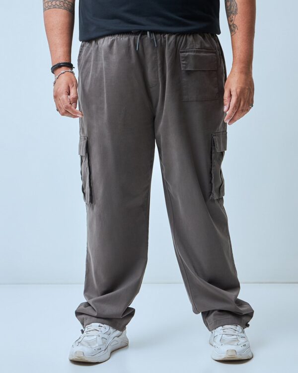 Men's Grey Oversized Plus Size Cargo Pants